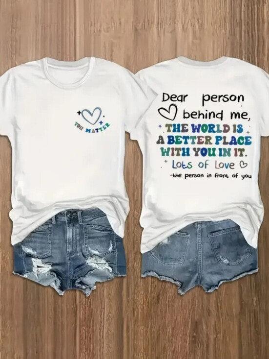 Tops - You Matter White Graphic Tee - Inspirational Message